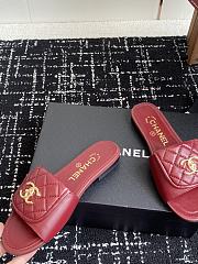 CHANEL | Red CC logo Turnlock Mules Slides Sandals - 3