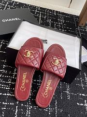 CHANEL | Red CC logo Turnlock Mules Slides Sandals - 2