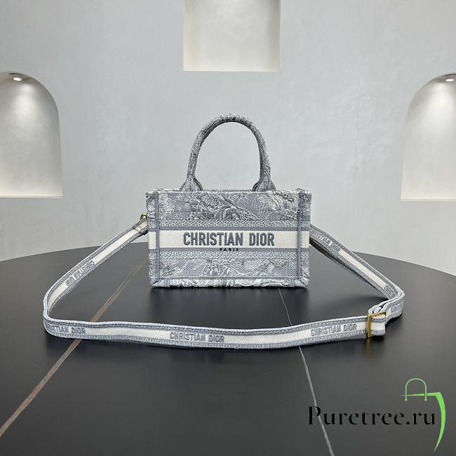 DIOR | Mini Book Tote In Gray - 1