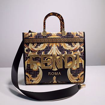 FENDI X VERSACE Calfskin Plexiglass Fendace FF Baroque Print 