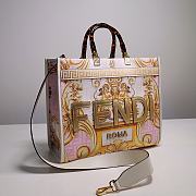 FENDI X VERSACE Calfskin Plexiglass Fendace FF Baroque Print In Pink - 3