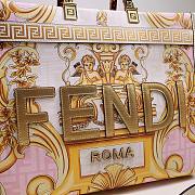 FENDI X VERSACE Calfskin Plexiglass Fendace FF Baroque Print In Pink - 2