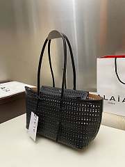 Alaia neo mina 32 bag in perforated calfskin in black - 2