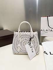 ALAIA | mina 20 bag in vienne wave calfskin in white - 1