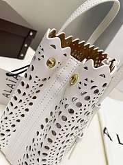 ALAIA | mina 20 bag in vienne wave calfskin in white - 3