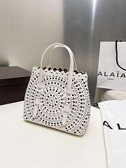 ALAIA | mina 20 bag in vienne wave calfskin in white - 2