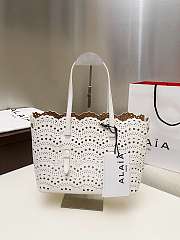 ALAIA | mina 25 bag in vienne wave calfskin in white - 2