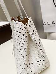 ALAIA | mina 25 bag in vienne wave calfskin in white - 3