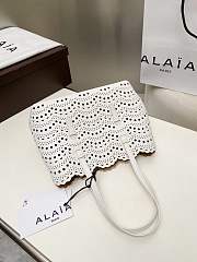 ALAIA | mina 25 bag in vienne wave calfskin in white - 4