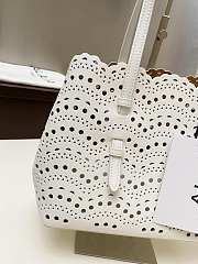 ALAIA | mina 25 bag in vienne wave calfskin in white - 6