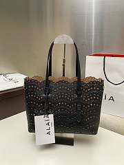 ALAIA | mina 25 bag in vienne wave calfskin in black - 1