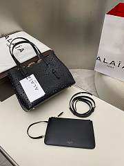 ALAIA | mina 25 bag in vienne wave calfskin in black - 4