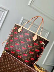 LV x TM Neverfull MM Monogram cherry coated canvas  - 5