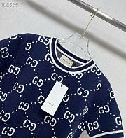 GUCCI | GG cotton jacquard top Dark blue  - 2