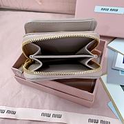 MIUMIU | Quilted effect leather wallet in light pink - 6