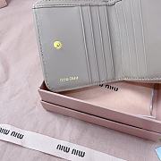 MIUMIU | Quilted effect leather wallet in light pink - 2
