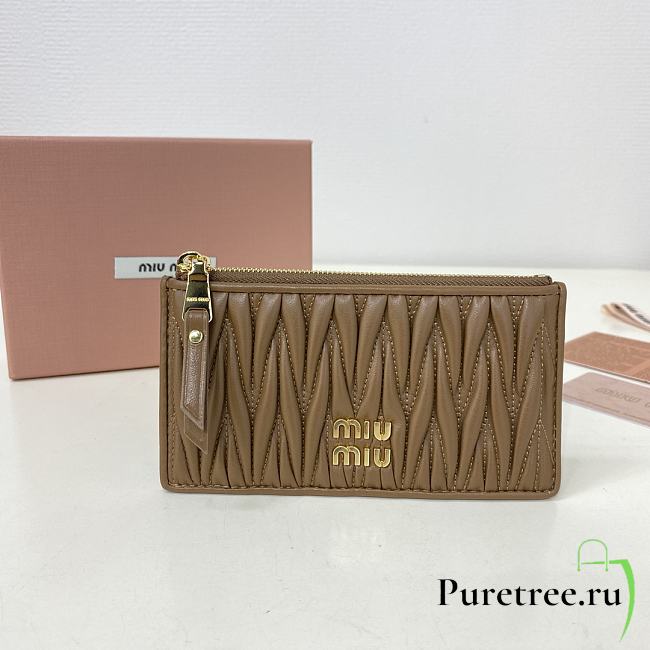 MIUMIU | Pocket wallet Matelasse In Brown  - 1