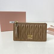 MIUMIU | Pocket wallet Matelasse In Brown  - 1
