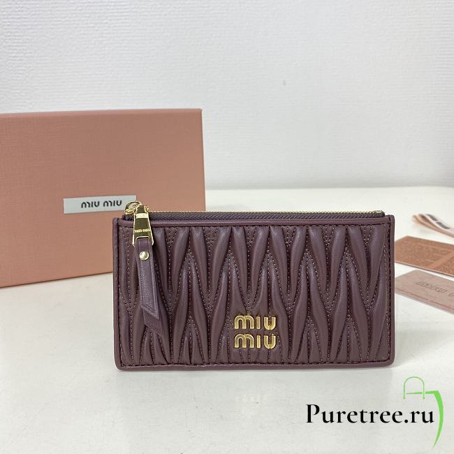 MIUMIU | Pocket wallet Matelasse In Burgundy  - 1