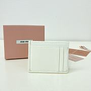 MIUMIU | Matelassé nappa leather card holder in white - 4