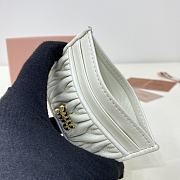 MIUMIU | Matelassé nappa leather card holder in white - 3