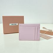 MIUMIU | Matelassé nappa leather card holder in pink - 6