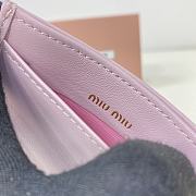 MIUMIU | Matelassé nappa leather card holder in pink - 4