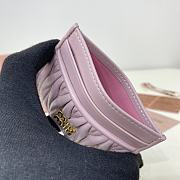 MIUMIU | Matelassé nappa leather card holder in pink - 3