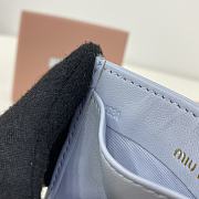 MIUMIU | Matelassé nappa leather card holder in blue - 4