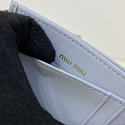 MIUMIU | Matelassé nappa leather card holder in blue - 3