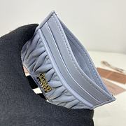 MIUMIU | Matelassé nappa leather card holder in blue - 2