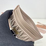 MIUMIU | Matelassé nappa leather card holder in beige - 3