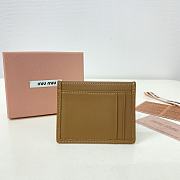 MIUMIU | Matelassé nappa leather card holder in brown - 6