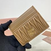 MIUMIU | Matelassé nappa leather card holder in brown - 4