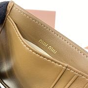 MIUMIU | Matelassé nappa leather card holder in brown - 3