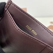 MIUMIU | Matelassé nappa leather card holder in burgundy - 6