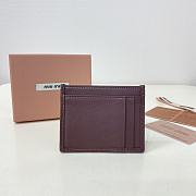 MIUMIU | Matelassé nappa leather card holder in burgundy - 5