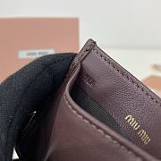 MIUMIU | Matelassé nappa leather card holder in burgundy - 3