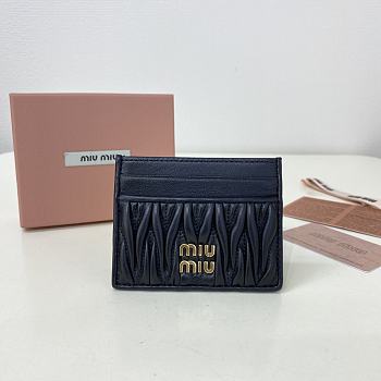 MIUMIU | Matelassé nappa leather card holder in black