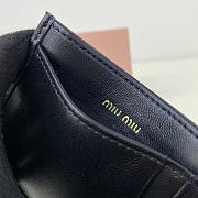 MIUMIU | Matelassé nappa leather card holder in black - 4