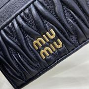 MIUMIU | Matelassé nappa leather card holder in black - 3