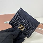 MIUMIU | Matelassé nappa leather card holder in black - 2