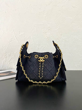 CHANEL | Mini Hobo Bag Black Denim