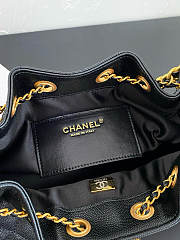 CHANEL | Mini Hobo Bag Black Leather - 6