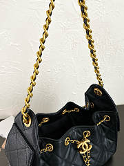 CHANEL | Mini Hobo Bag Black Leather - 3