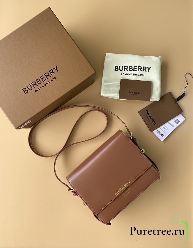 BURBERRY |  Small Grace Leather Shoulder Bag In Brown - 1