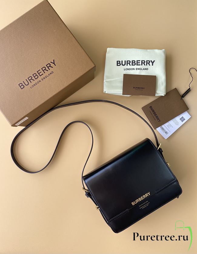 BURBERRY | Small Grace Leather Shoulder Bag In Black - 1