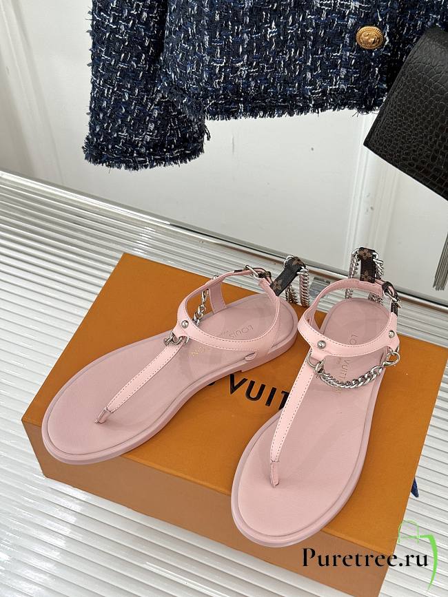 LOUIS VUITTON | Sandals With Chain In Pink - 1