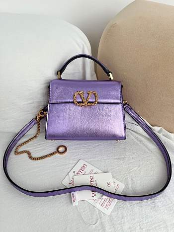 VALENTINO | Garavani Vsling Mini Handbag In Laminated Grainy Purble