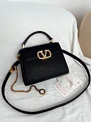 VALENTINO | Garavani Vsling Mini Handbag In Laminated Grainy Black - 1